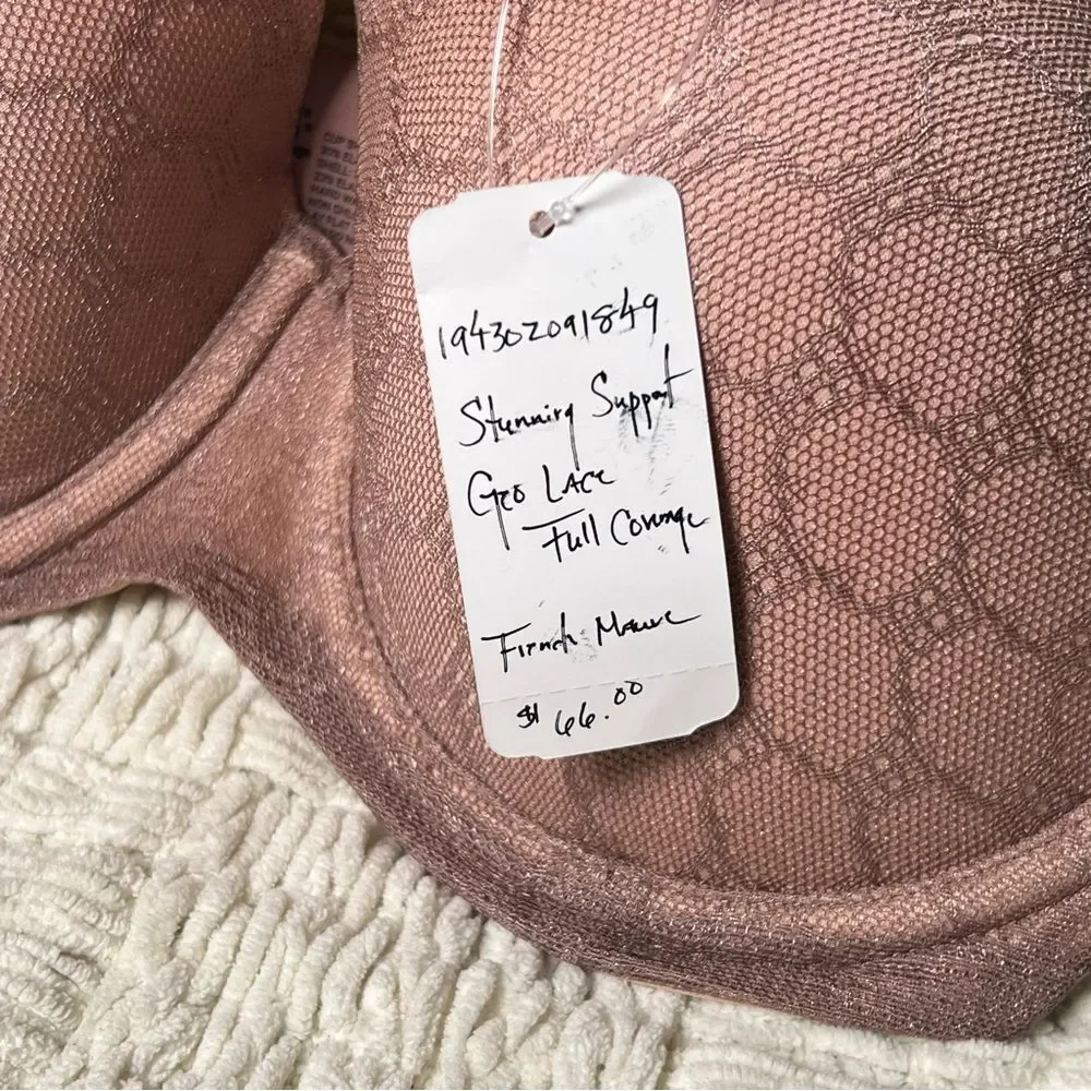 Soma Stunning Support Geo Lace Full Coverage Bra 🌺 Underwire🌺 32F 32DDD MAUVE
